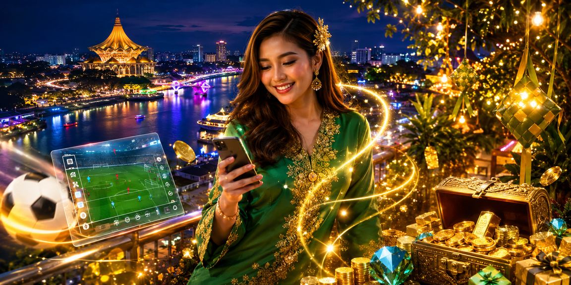 Pengguna 123apps dari Kuching mengikuti perlawanan kriket semasa perayaan Hari Raya