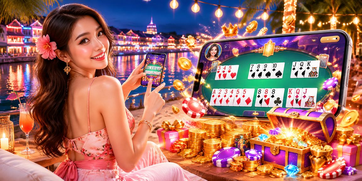 Pemain Malaysia bermain Rummy di meja permainan dalam talian 123apps